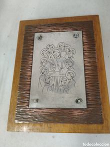 Antigüedades: Placa de Plata Santa Cena